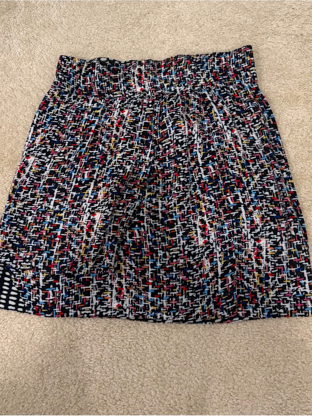 cabi Confetti Reversible Mini Skirt Abstract Multi-Color / Navy Dot No Tag M S